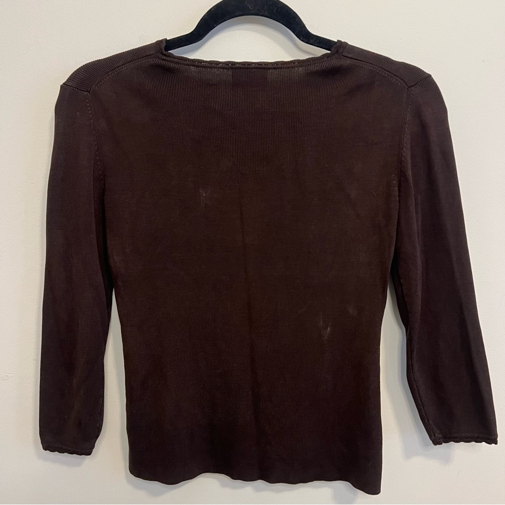 LOFT Dark Brown Button-Down Cardigan - image 5